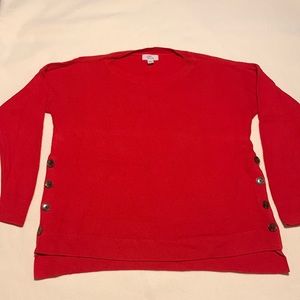 Lord Taylor Sweater in red with button detail